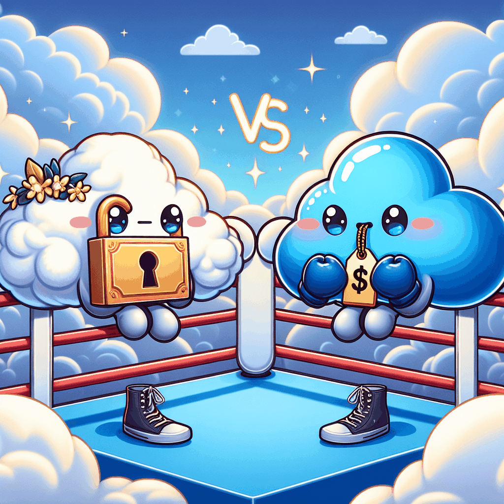 Breakout Content AI generated featured image for a blog article about AWS vs Azure: Cloud Storage Pricing Battle