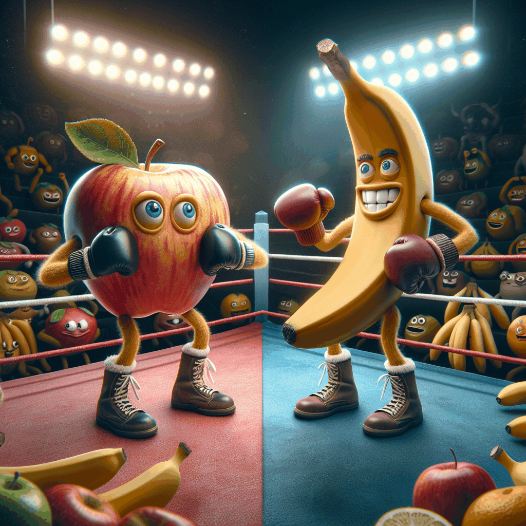 Breakout Content AI generated featured image for a blog article about Crunch Time: Apples vs Bananas in Nutritional Showdown