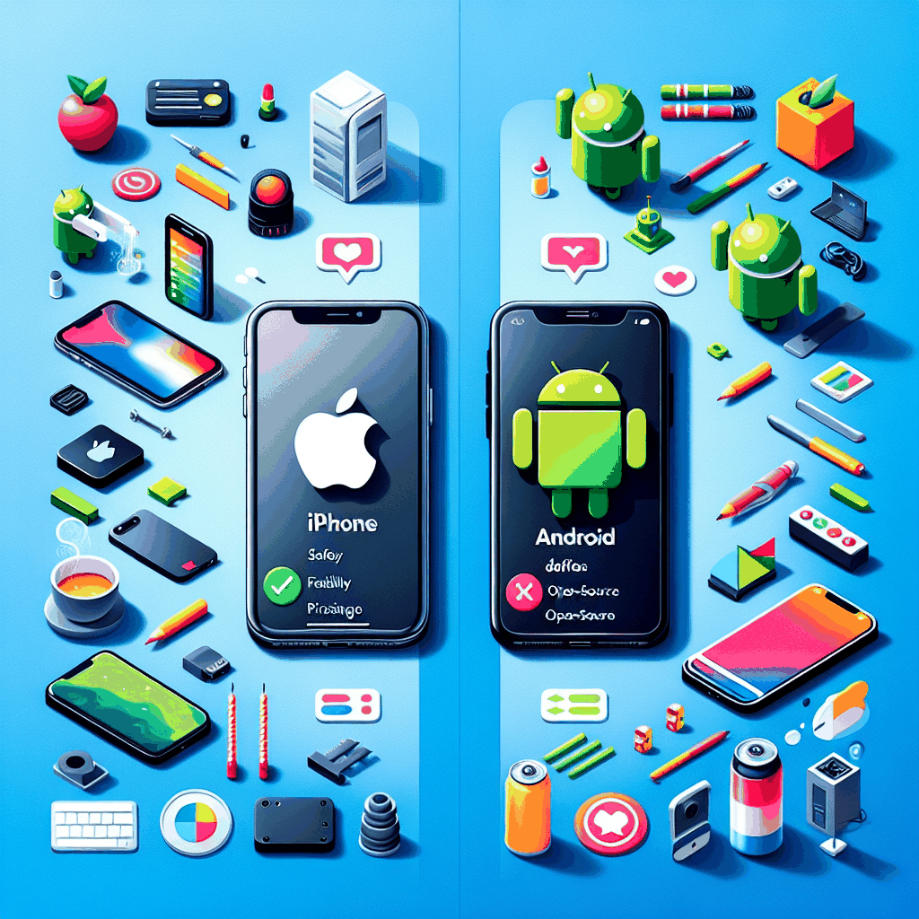 Breakout Content AI generated featured image for a blog article about iPhone Vs Android: A Comparative Analysis